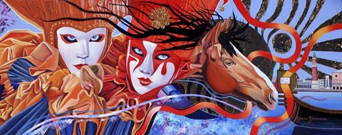 Framed Venetian Masqurade Print