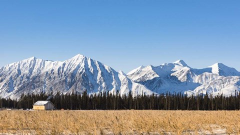 Framed Mountainside Camp Print