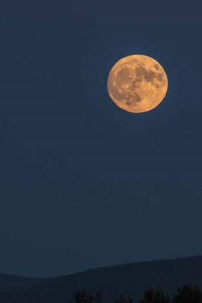 Framed Supermoon Rise Over Ridge Print