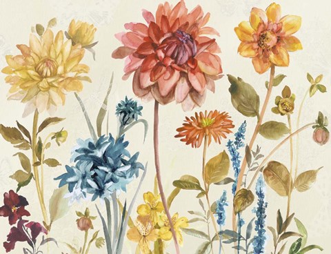 Framed Dancing Flowers Print