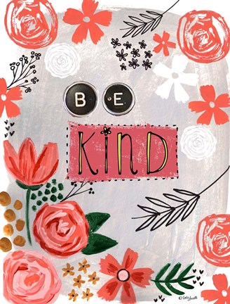 Framed Be Kind Floral Print