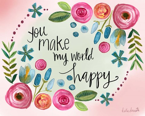 Framed Make My World Happy Print
