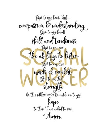 Framed Social Worker Prayer Print