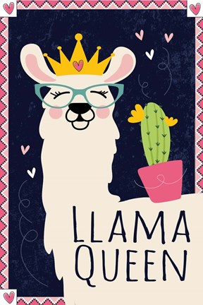 Framed Llama Queen Print
