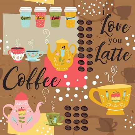 Framed I Love You a Latte IV Print