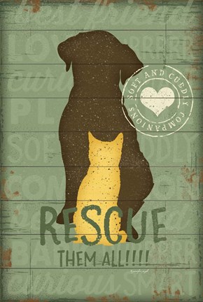 Framed Rescue Them All Print