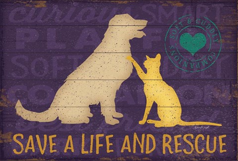 Framed Save a Life Rescue Print