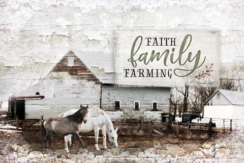 Framed Faith, Family, Farming Print