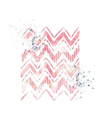 Framed Pink Geometric Zig Zag Print