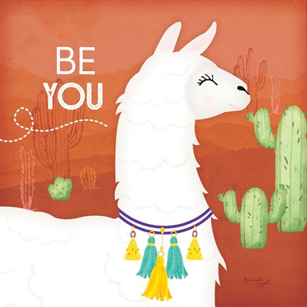 Framed Be You Llama Print