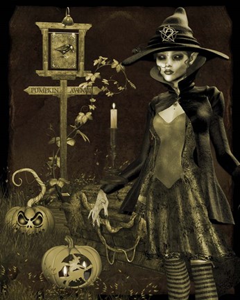 Framed Halloween Graveyard - C Print