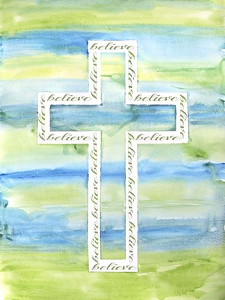 Framed Watercolor Cross - A Print