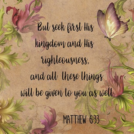 Framed Floral Bible Verse - A Print