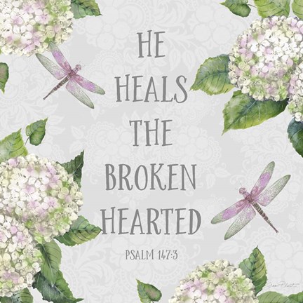 Framed Bible Verse With Hydrangeas - B Print