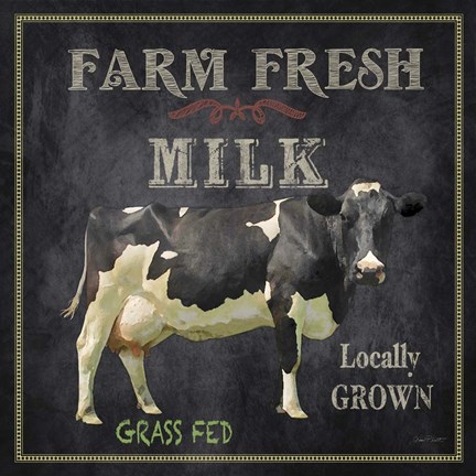 Framed Farm Fresh Milk Print