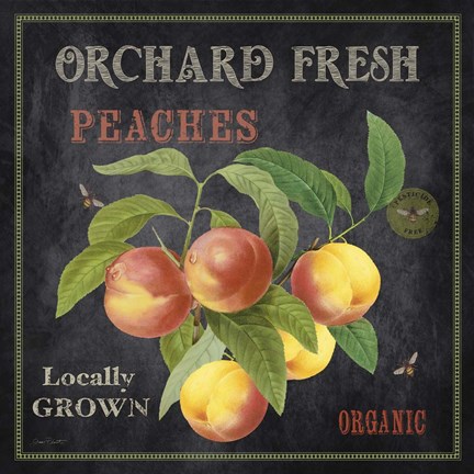 Framed Orchard Fresh Peaches Print