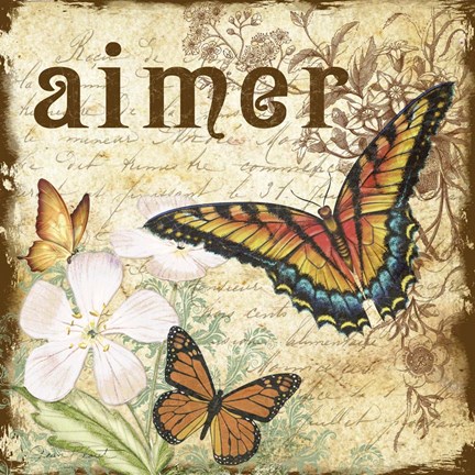 Framed Inspirational Butterflies 3 Print