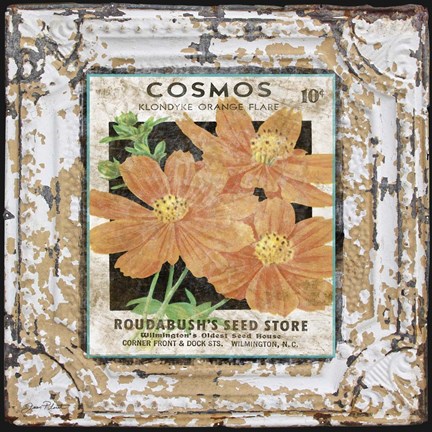 Framed Tin Tile - Cosmos Print