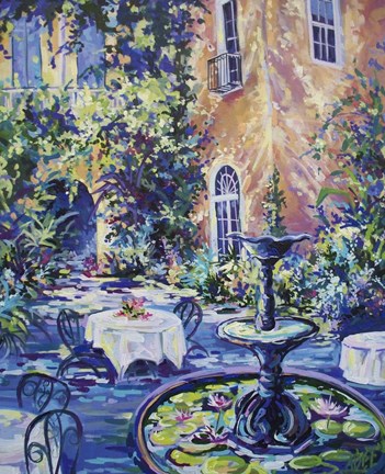 Framed New Orleans Courtyard Print