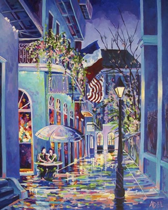 Framed Pirates Alley Cafe Patriotic Print