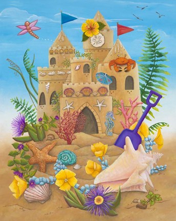 Framed Beach Castle Print