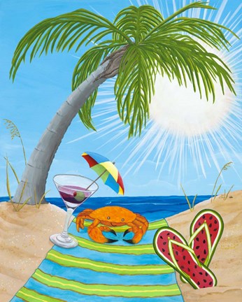 Framed Martini Crab Print