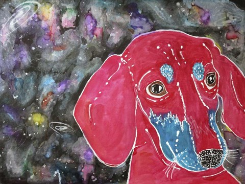 Framed Sasha the Dachshund Print
