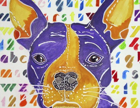 Framed Kessel the French Bulldog Print