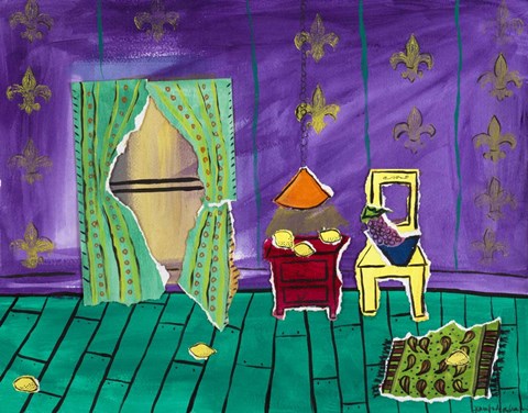 Framed Lemon Strewn Purple Room Print