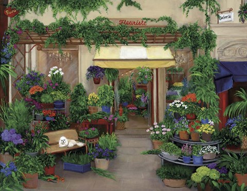 Framed Lounging Among the Flowers Print