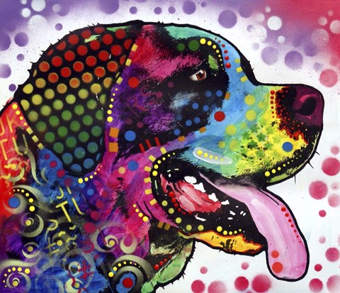 Framed St Bernard Profile Print