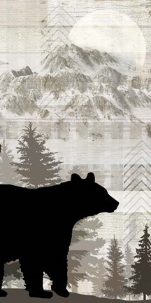 Framed Blue Bear Lodge Sign 15 Print