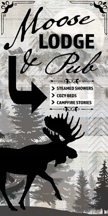 Framed Blue Bear Lodge Sign 18 Print