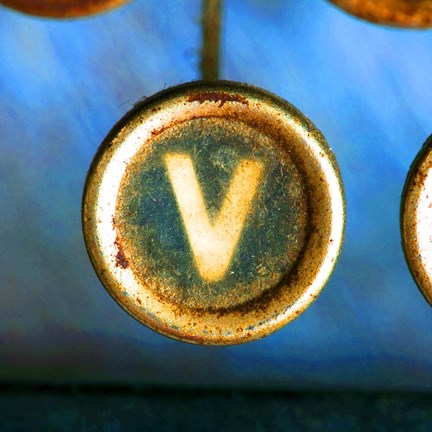 Framed Letter V of Typewriter &#39;LOVE&#39; Print