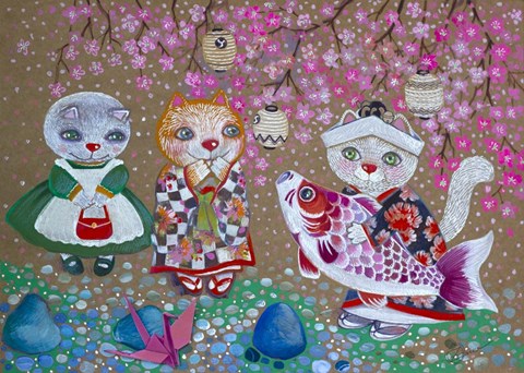 Framed Fleurs de Cerisier Print