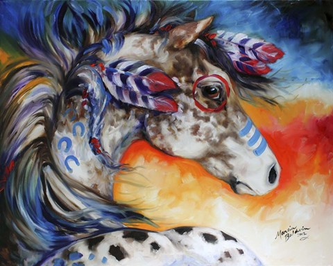 Framed Appaloosa Indian War Horse Print