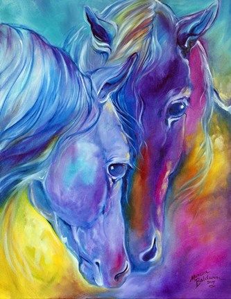 Framed Color My World With Horses Loving Spirits Print