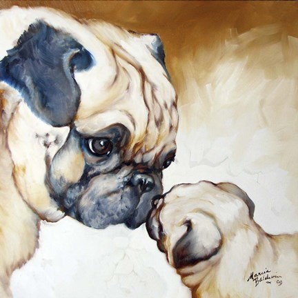 Framed Pug 2 Print