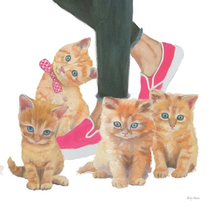 Framed Cutie Kitties I Print