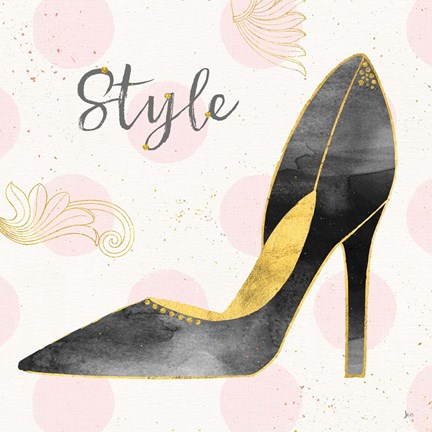 Framed Fashion Blooms I Black Print