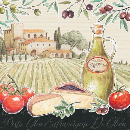 Framed Tuscan Flavor III Print