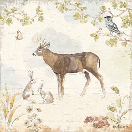 Framed Woodland Wreath III Print