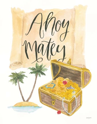 Framed Pirates I on White Print