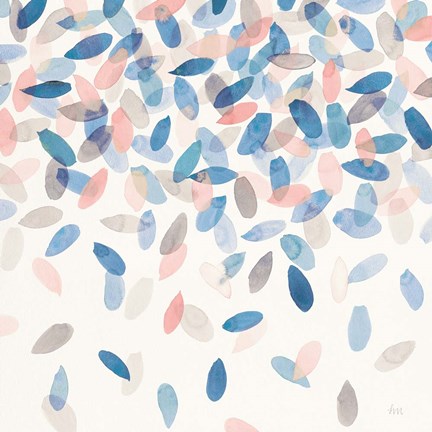 Framed Spring Cascade II Blue Crop Print