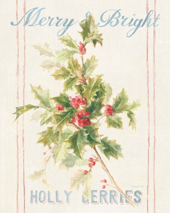 Framed Floursack Holiday I Print