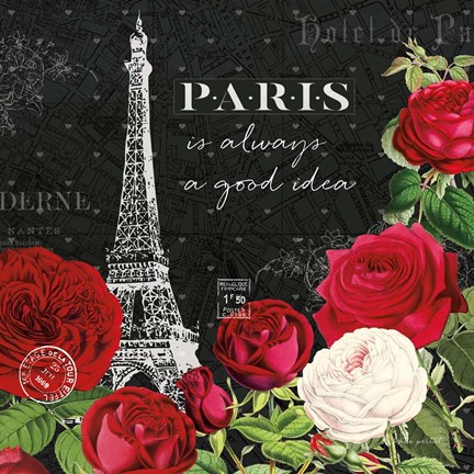 Framed Rouge Paris II Black Print