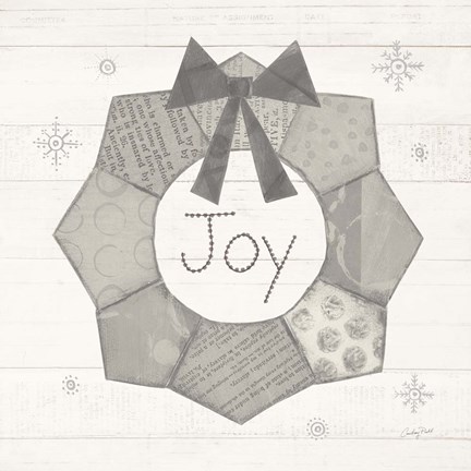 Framed Christmas Patchwork II Neutral Print