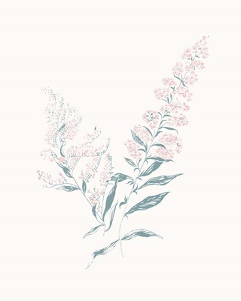 Framed Flowers on White I Contemporary Print