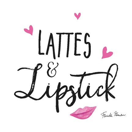 Framed Lattes and Lipstick Print