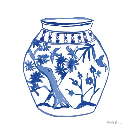 Framed Chinoiserie VII Print